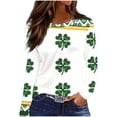thumbnail image 2 of St. Patrick's Day Long Sleeve Shirt for Women Shamrock Clover Graphic Crewneck Soft Festive Holiday Party Graphic Clothes Casual Tee Top, 2 of 8