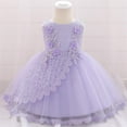 thumbnail image 2 of ZACPNCV Baby Girl Dress Sleeveless Sequins Princess Dresses Toddler Wedding Birthday Party Gown Dresses Purple 9-12 Months, 2 of 9