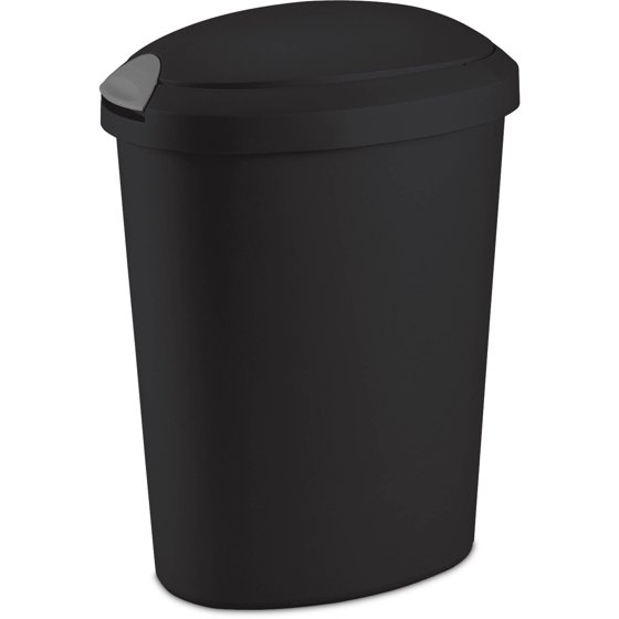 Sterilite 5.2 Gallon Touch Top Wastebasket, Black