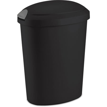 Sterilite 5 2 Gallon Touch Top Wastebasket Black