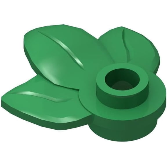 Classic Green Plant Plate Bulk, Round 1x1 with 3 Leaves 200 Piece, Compatible with Lego Parts and Brick Pieces: 1x1 Green