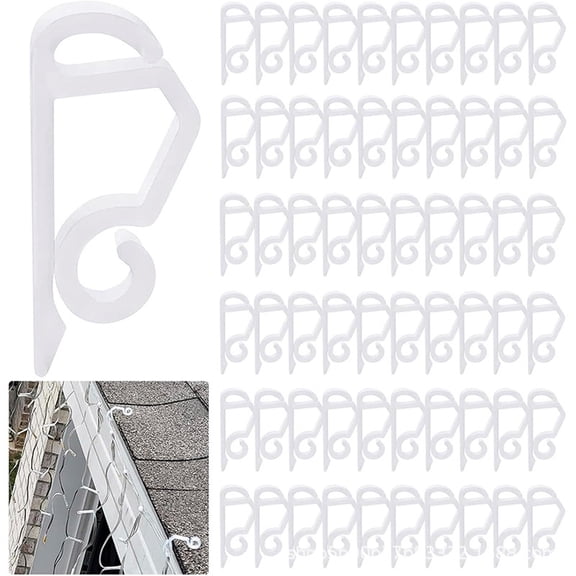 Outdoor Gutter Light Clips, Holiday Light Clips For Decoration, Weatherproof Gutter Hooks For Christmas Lights, String Lights, And Outdoor Decorations, A1 Multi-Functional