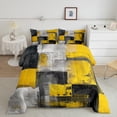 thumbnail image 2 of Homewish Minimalist Rectangle Bedding Comforter Set 2pcs for Teens Female Men,Abstract Retro Geometric Twin Comforter Sets Microfiber,Yellow Grey Breathable Bedding Set,Ultra Soft Home Decor, 2 of 8
