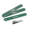 Emerald Shimmer Manicure Kit Includes Nail Clipper, Nail File, & Nail Buffer