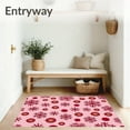 thumbnail image 3 of ODIKA 4'x6' Machine Washable Non-Slip Area Rug, Seasonal Ornaments and Snowflake Cluster Decorative Design High Traffic Rug with Pad, Pink, 652071, 3 of 8