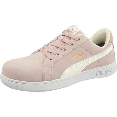 

PUMA Safety Women s Iconic Suede Low EH Safety Shoes Composite Toe Slip Resistant PINK