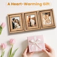 thumbnail image 4 of Sfugno 4x6 Picture Frame,Tabletop Rustic Wood Hinged Folding Triple Picture Frames Collage, Double-Sided Display Rotatable High Definition Glass Photo Frame,Brown, 4 of 8