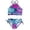 Blue, variant on REDARER 2 Pcs Girl Swimwear Floral Tops Drawstring Bikini Bottoms Suit Girls Suit Girls Bikini Split Water Drop Print Bikini,Girls Swimsuit,3-4 Years