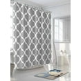 thumbnail image 3 of Shower Curtains for Bathroom-36"x72", Rustic Morocco Lattice Pattern Waterproof Bath Curtain Grommet Shower Curtain Set with Hooks, Modern Gray Washable Bath Accessories, 3 of 6