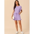 thumbnail image 2 of DARING DIVA Women's Lounge Pajamas Short Sleeve Tops and Shorts Set Purple 3XL, 2 of 6