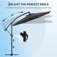 thumbnail image 5 of EastVita 10ft Patio Umbrella with Cantilever Design Cantilever Hanging Umbrella with Crank and Cross Base for Patio GardenGrey, 5 of 5