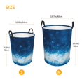 thumbnail image 3 of Balery Blue Glitter Sparkles Cesta de ropa redonda con asas, impermeable, independiente, para ropa, juguetes, dormitorio y familia-Medium, 3 of 6