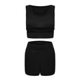 thumbnail image 5 of Babysbule Women's Summer Tops Women Sleeveless Seamless Ribbed Crop Tank High Waist Shorts Yoga Outfits Sets, 5 of 8