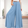 thumbnail image 4 of Pantalones casuales de mujer Cintura elástica Pantalones de gran tamaño para mujer Traje diario de color sólido FLhrweasw Nuevo, 4 of 6