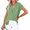 Green, variant on Women's Summer Button Shirts Boho Short Sleeve Tops Casual V Neck Trendy Clothing Lightweight Comfy Vacation Tees