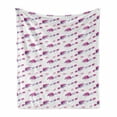 thumbnail image 1 of Polar Bear Soft Flannel Fleece Blanket, Mother and Child Constellation Bears in Watercolor Style Pattern, Cozy Plush for Indoor and Outdoor Use, 70" x 90", Magenta Purple and White, by Ambesonne, 1 of 6