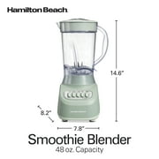 Hamilton Beach Smoothie Blender, 48 oz. Jar, Stainless Steel Blade, High Speed, Great for Shakes and Smoothies, Sage Green