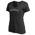 thumbnail image 2 of Women's Black Colorado Rockies Armed Forces Wordmark T-Shirt, 2 of 4