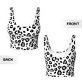 thumbnail image 6 of Sports Bras for Women Workout Tank Tops, African Leopard black white print Running Vest with Removable Cups, 6 of 7
