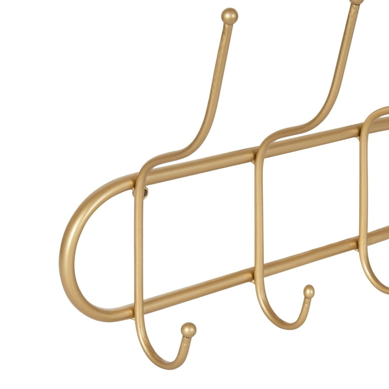 Kate and Laurel Vaida Wall Hooks - 25x4x12 - Satin - Gold