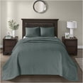 thumbnail image 2 of JERFIT Reversible 3-Piece Quilt Set King Size, Balsam Green, Lightweight Summer Bedding with Anti-Microbial Protection, 2 of 10