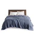 thumbnail image 2 of Cotton Blankets for Bed, Soft Egyptian Cotton Blanket for All-Season, Cotton Blanket, King(108"W x 90"L), Blue, 2 of 5