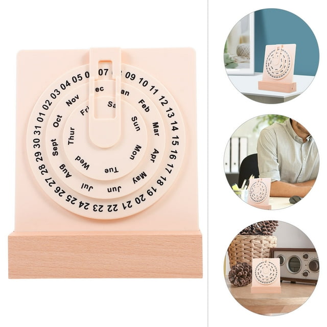 unbranded Calendrier Perpétuel Rétro de Bureau Rappel Quotidien ABS Décor Minimaliste 1Ensemble