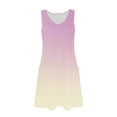 thumbnail image 5 of Young Adult Dresses Women's Summer Gradient Print Loose Sleeveless V Neck Dress with Pocket S-2XL Gift for Her, 5 of 7
