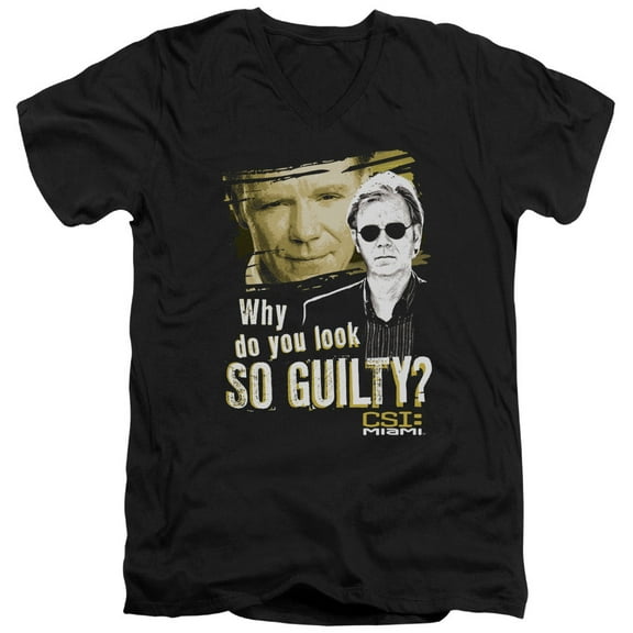 Csi Miami So Guilty Adult V-Neck T-Shirt Black