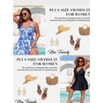 thumbnail image 3 of Asoul Plus Size One Piece Swimsuit for Womens Tummy Control Swimdress Swimwear Criss Straps Bathing Suits with Pockets, 3 of 11