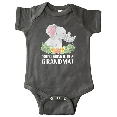 

Inktastic You re Going to Be a Grandma! Cute Elephants with Flowers Gift Baby Boy or Baby Girl Bodysuit