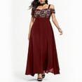 thumbnail image 4 of Ketyyh-chn99 Robes d'Été pour Femmes Grande Taille Robe Maxi à Manches Longues Robe Longue Confortable Bordeaux,5TG, 4 of 4