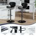 thumbnail image 5 of Adjustable Swivel Bar Stools Set of 2, Modern Upholstered Bar Chairs for Kitchen Island Dining Room Pub Counter(Black,Black Base), 5 of 9
