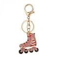 thumbnail image 1 of FYBTO Rhinestone Key Chain Holder Ring Rollerskate Shape Alloy Keyring Bag Car Decoration (Pink)-0905, 1 of 1