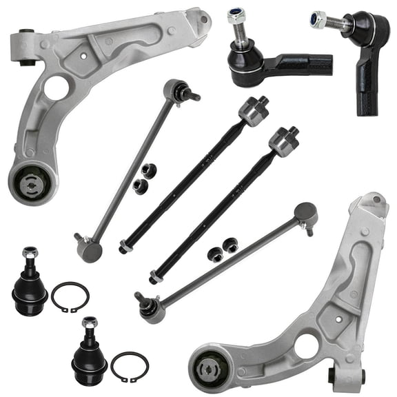 Detroit Axle - Front Lower Control Arms Ball Joints Sway Bar Links Inner Outer Tie Rods Replacement for 2014-2018 Jeep Cherokee FWD - 10pc Set