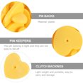 thumbnail image 2 of HORIALENCE 100Pcs Yellow Pin Back Holders Heart Shaped Pin Caps Lightweight Portable for Decoration, 2 of 4