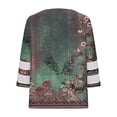 thumbnail image 5 of Nouveaux Hauts pour Femmes 2023 Grande Taille Mode Col Rond Décontracté Manches Longues Chandail Imprimé Hauts Blouse Chemise à Manches Longues pour Femmes, 5 of 5