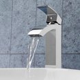 thumbnail image 2 of Robinet de Salle de Bain Moderne, Robinet de Lavabo à Cascade à Poignée Unique avec Grand Bec Rectangulaire, 2 of 6