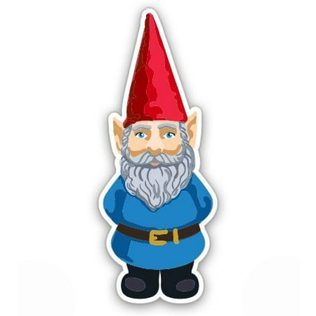 - Garden Gnome with Hat - Vinyl Sticker Waterproof Decal Sticker 5