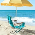 thumbnail image 4 of 2 Pack Beach Chairs with Headrest & Cup Holder, Portable Backpack Camping Chairs 4-Position Lightweight Folding Chairs Support 265lbs, 4 of 9