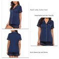 thumbnail image 4 of Conjunto De Pijamas Para Mujer, Ropa De Dormir De Manga Corta, Cuello De Muesca, Transpirable, Ligero, Regalo De Cumpleaños, Bolsillo En El Pecho Para El Hogar, Dormitorio, Sala, 4 of 6