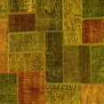 thumbnail image 1 of Ahgly Company Machine Washable Indoor Square Patchwork Yellow Transitional Area Rugs, 7' Square, 1 of 4