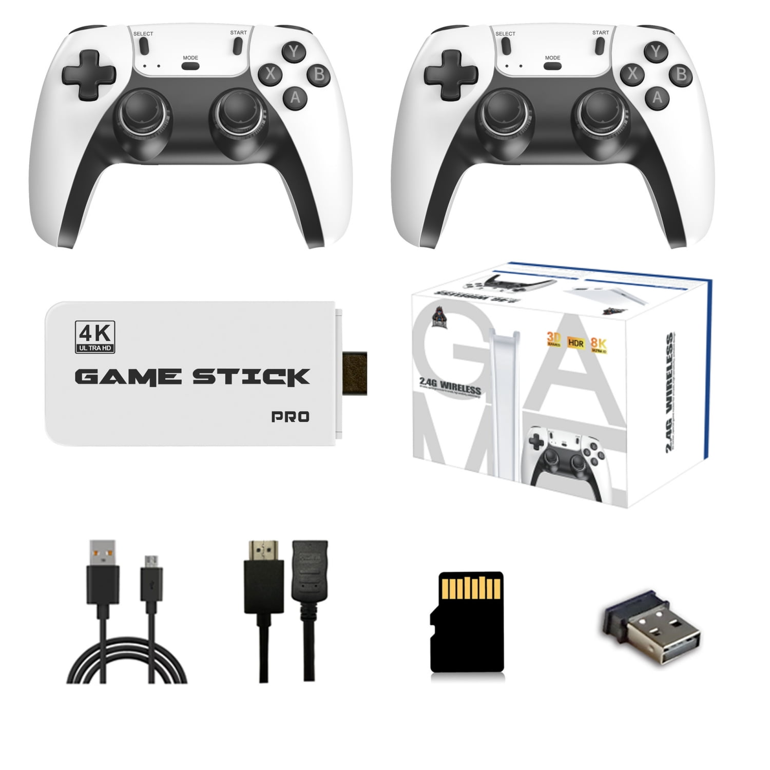 ZYTKWT M15 Video Game Console - 4K HDMI, 2.4G Wireless Controller, 64GB, 40,000+ Games, 28 Emulators, Portable Game Stick