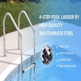 thumbnail image 2 of Échelle de Piscine hors Terre, Marches de Piscine en Acier Inoxydable 304 avec Rampes Antidérapantes, 2 of 6