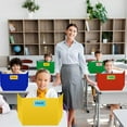 thumbnail image 7 of 8 Pack Colorful Privacy Floders for Student Desks - Durable Plastic Erasable - Testing Dividers for Classroom - Easy Clean Privacy Shields for Student Testing Desk dividers- Includes Extra Labels, 7 of 7