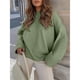thumbnail image 5 of Suéter Informal de Punto Afelpado de Larga Extragrande para Mujer, Ropa de Otoño Verde L, 5 of 8