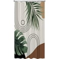 thumbnail image 5 of Stall Small Shower Curtain Green Leaf Abstract Tropical Plant Boho Shower Curtain for Bathroom Mid Century Simple Walking Half Narrow Fabric Shower Curtain for Bathtub Decoration 39x72 Inch, 5 of 5
