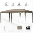 thumbnail image 5 of Outsunny 10' x 20' Pop Up Canopy Tent, Outdoor Gazebo w/ Carry Bag, Coffee, 5 of 9