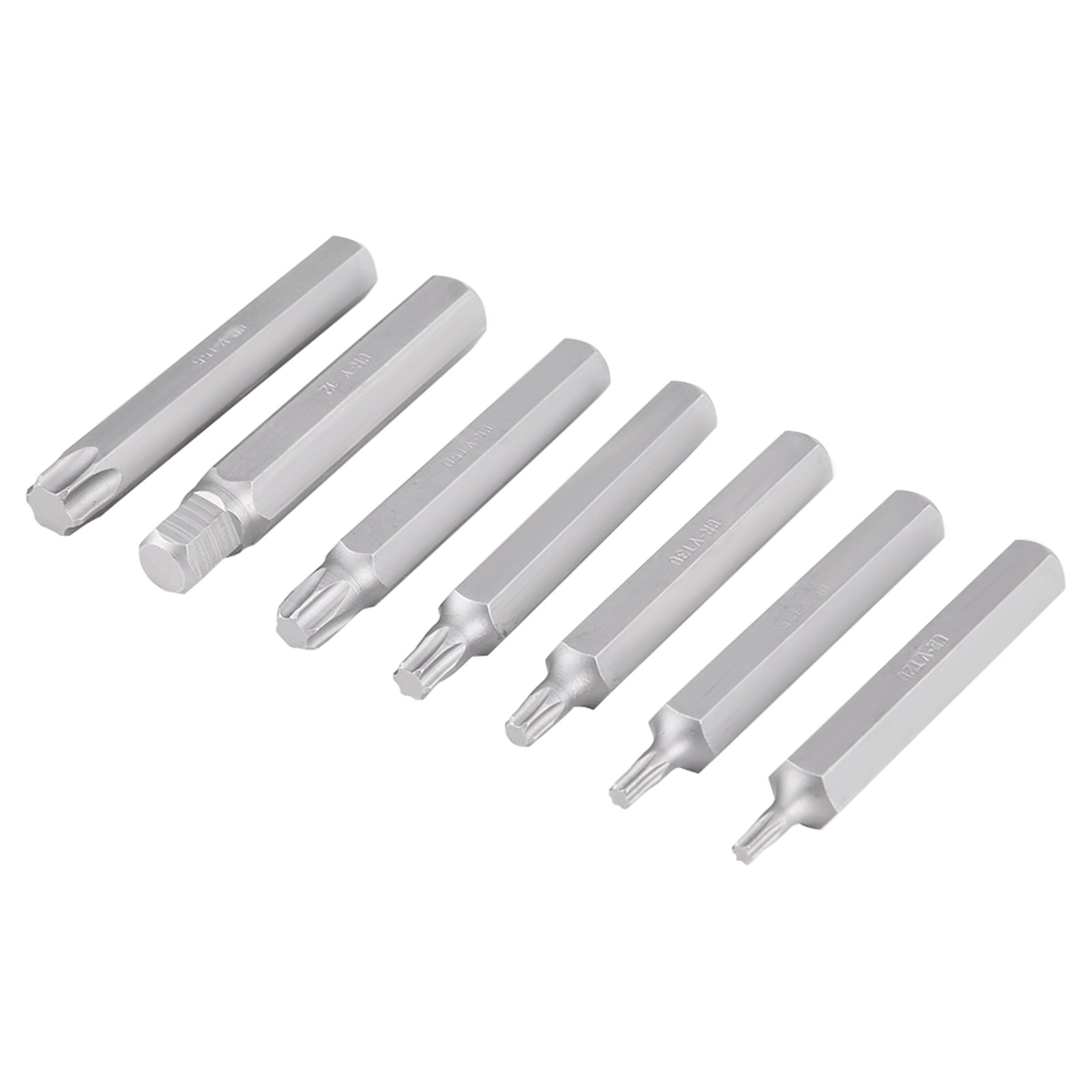 MSA Jeu De 7Pcs Douilles À Embout Étoile Torx 3 / 8Inch Drive Extra Long Torx Star Bit Set De