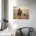thumbnail image 3 of EastSmooth Western Cowboy Canvas Wall Art By Charles Marion Russell Prints Vintage Posters American Texas Painting Wild Old West Pictures for Living Room Retro Wall Decor, 3 of 4